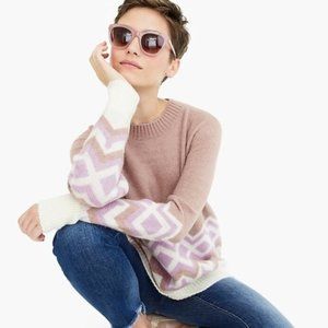 J. Crew Geometric Pastel Fair Isle Sweater Size S